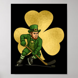 Irish Ice Hockey University Fighting Big Shamrock Poster