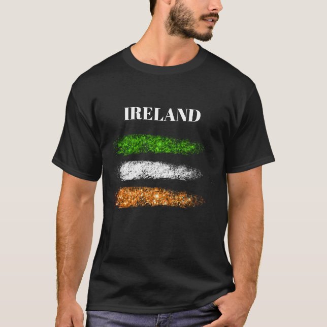 *~* IRISH IRLAND Einfache Abstrakte Flagge T-Shirt (Vorderseite)