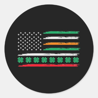 Irish Italian American Flag Irland Italien Prix Runder Aufkleber