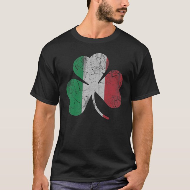 Irish Italian Flag Kleeblatt St Patrick's Day Ital T-Shirt (Vorderseite)