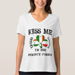 IRISH ITALIENISCHE Fahne SHIRT VNECK KISS ME! Mehr