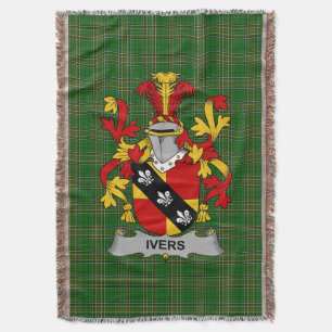 Irish Ivers Coat of Arms Familienwappen Irland Decke
