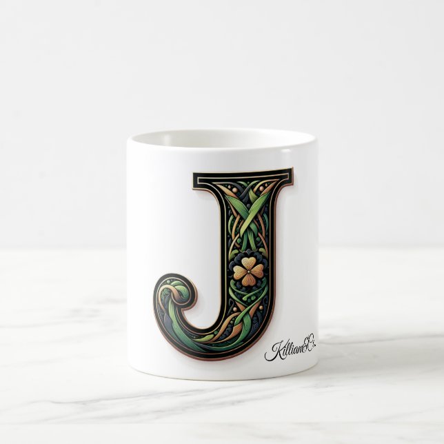 Irish J Monogram Coffee Mug Kaffeetasse (Mittel)