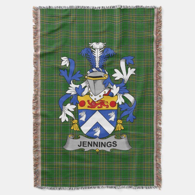 Irish Jennings oder Jennyns Coat of Arms Family Cr Decke (Vorderseite Vertikal)