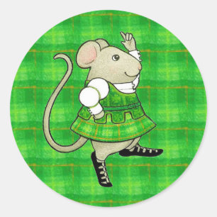 IRISH JIG MOUSE große runde Sticker