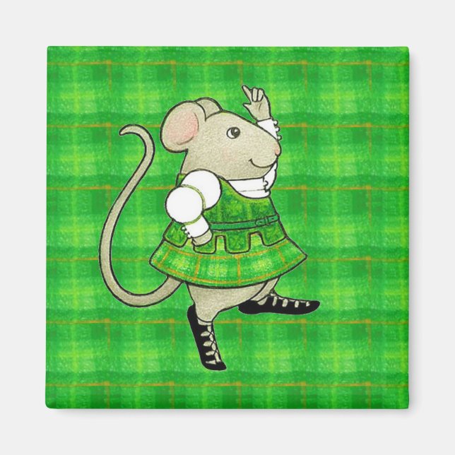 IRISH JIG MOUSE Square Magnet (Vorne)