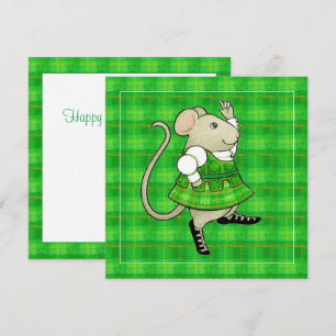 IRISH JIG MOUSE St. Patricks Day Carte Carré à pla