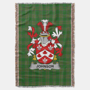 Irish Johnson Coat of Arms Familienwappen Irland Decke