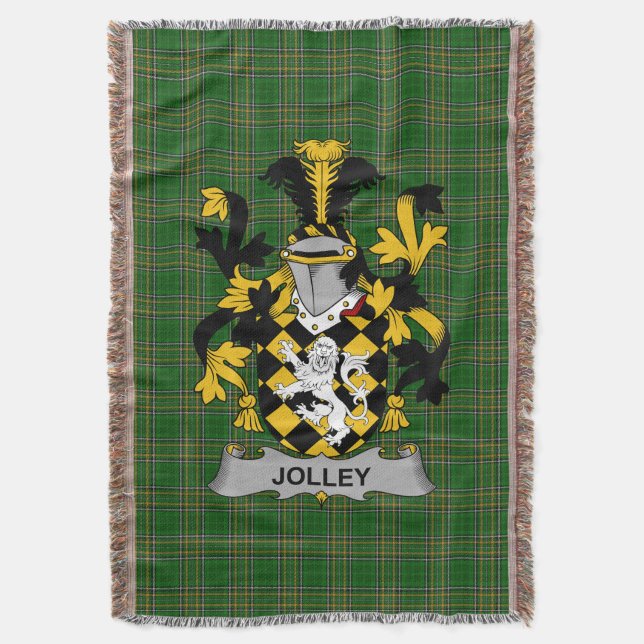 Irish Jolley oder Jolly Coat of Arms Familienwappe Decke (Vorderseite Vertikal)