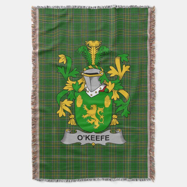 Irish Keefe oder O_Keefe Coat of Arms Familienwapp Decke (Vorderseite Vertikal)