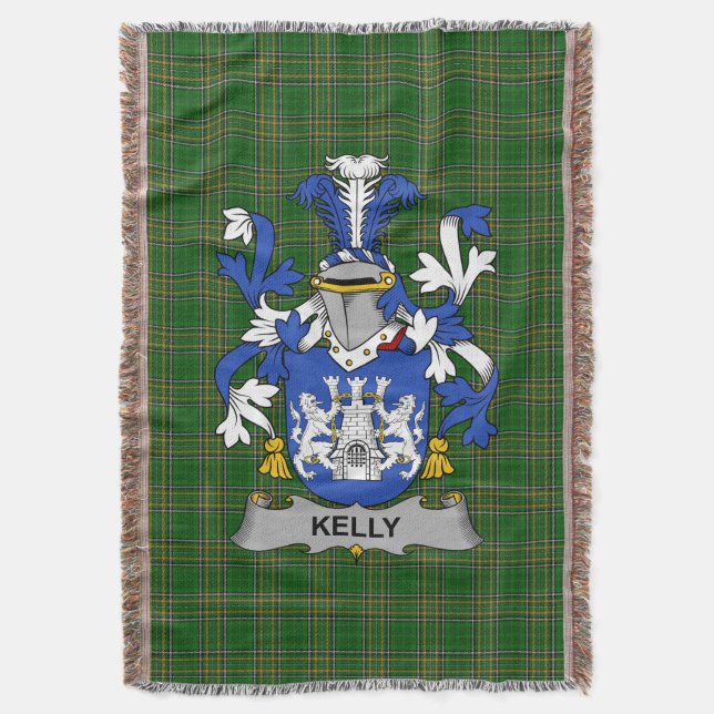 Irish Kelly oder O_Kelly Coat of Arms Familienwapp Decke (Vorderseite Vertikal)