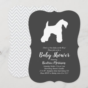 Irish Kerry Blue Te Dog Baby Shower Gender Neutral Einladung