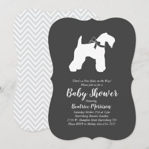 Irish Kerry Blue Te Dog Baby Shower Gender Neutral Einladung