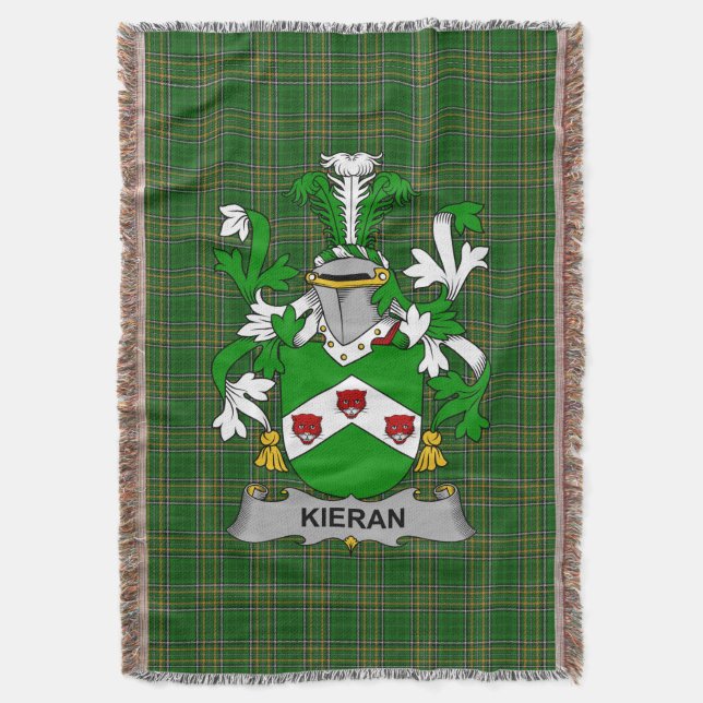 Irish Kieran oder O_Kieran Coat of Arms Family Cre Decke (Vorderseite Vertikal)