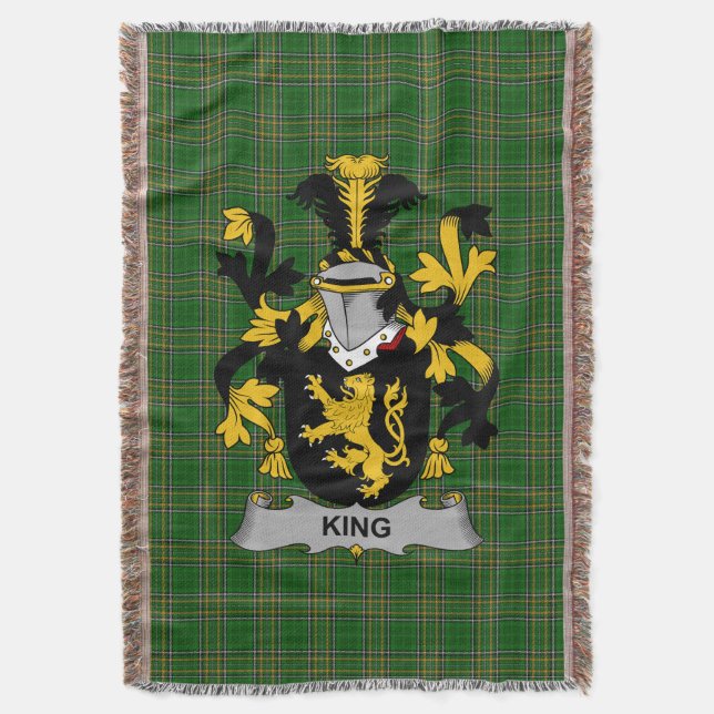 Irish King Coat Familienwappen Irland Decke (Vorderseite Vertikal)