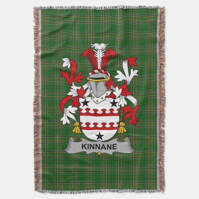 Irish Kinnane oder O_Kinane Coat of Arms Family Cr Decke (Vorderseite Vertikal)