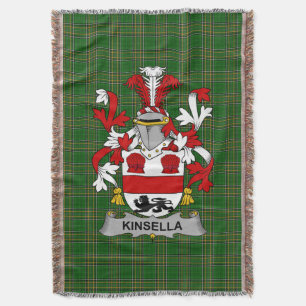 Irish Kinsella oder Kinsellagh Coat of Arms Family Decke