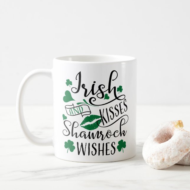 Irish Kisses and Kleeblatt Wish Kaffeetasse (Mit Donut)