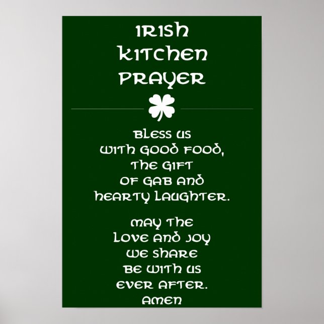 Irish Kitchen Prayer Poster (Vorne)