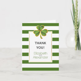 Irish Klee grüne weiße Streifen Hochzeit Danke