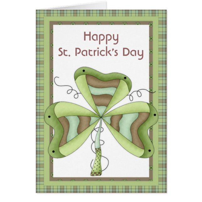 Irish Kleeblatt 1 Happy St. Patrick's Day Card (Vorne)