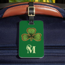 Irish Kleeblatt and Green St Patrick's Day Monogra