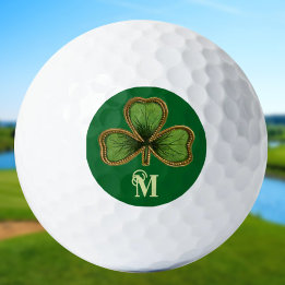 Irish Kleeblatt and Green St Patrick's Day Monogra Golfball