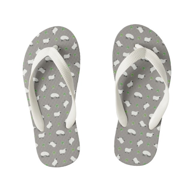 Irish Kleeblatt and Sheep Pattern Kinderbadesandalen (Fußbett)