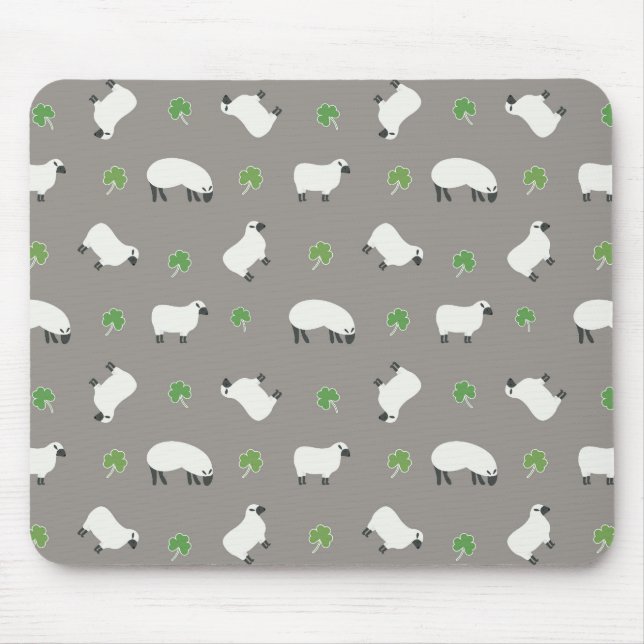 Irish Kleeblatt and Sheep Pattern Mousepad (Vorne)