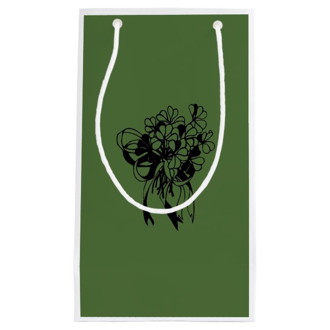 Irish Kleeblatt Bouquet St. Patrick's Day Gift Bag Kleine Geschenktüte (Vorderseite)