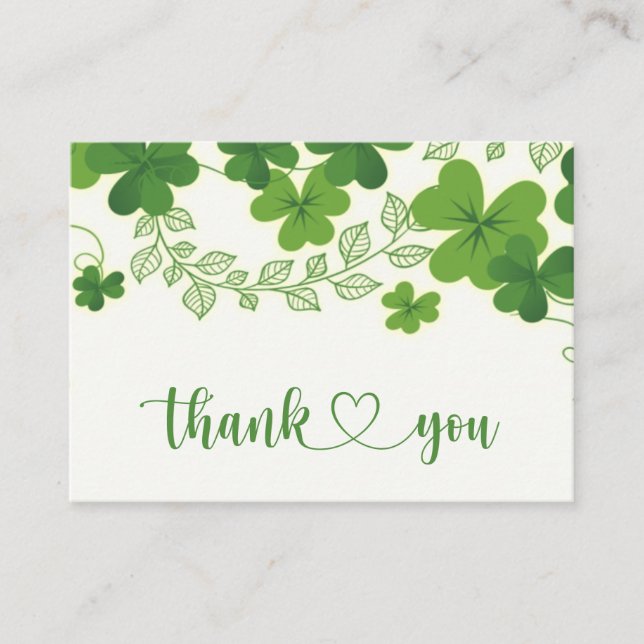 Irish Kleeblatt Business Danke Calling Card Telefonnummerkarte (Vorderseite)