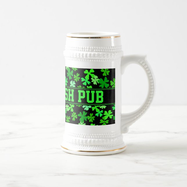 Irish Kleeblatt Drinking Stein Bierglas (Rechts)