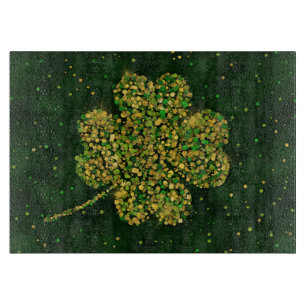 Irish Kleeblatt Four-leaf Lucky Clover Schneidebrett