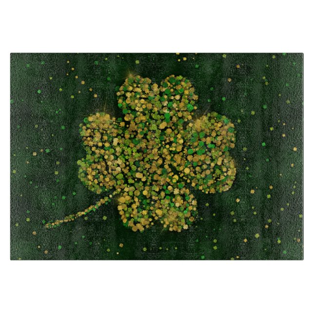 Irish Kleeblatt Four-leaf Lucky Clover Schneidebrett (Vorderseite)