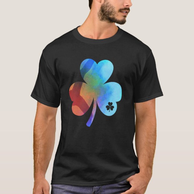 Irish Kleeblatt Gefärbte Krawatte Happy St Patrick T-Shirt (Vorderseite)