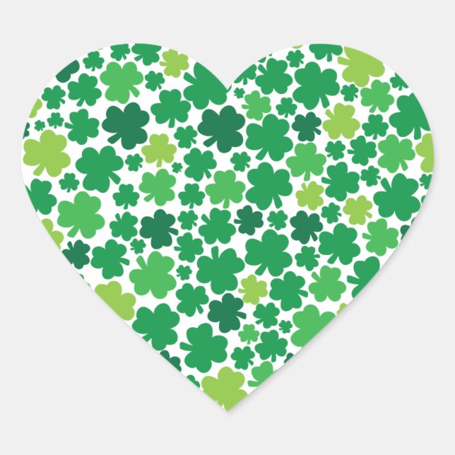 Irish Kleeblatt Heart Herz-Aufkleber (Vorderseite)