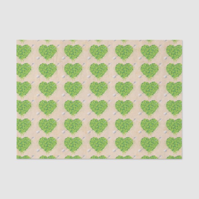 Irish Kleeblatt Heart Wedding Seidenpapier (Vorderseite)