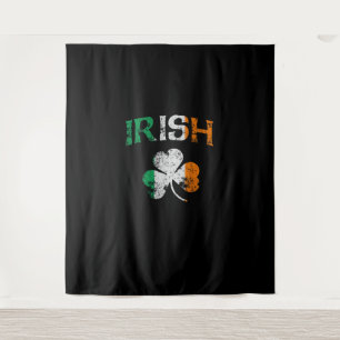 Irish Kleeblatt Ireland Flag St Patricks Day Vinta Wandteppich