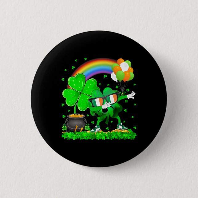 Irish Kleeblatt Leaf Dabbing Bowling Byll St. Patr Button (Vorderseite)
