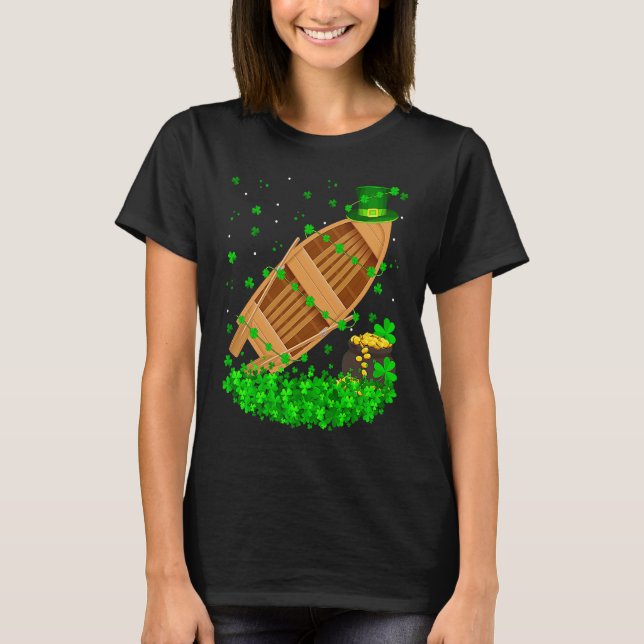 Irish Kleeblatt Leprechaun Fischerboot St Patrick' T-Shirt (Vorderseite)