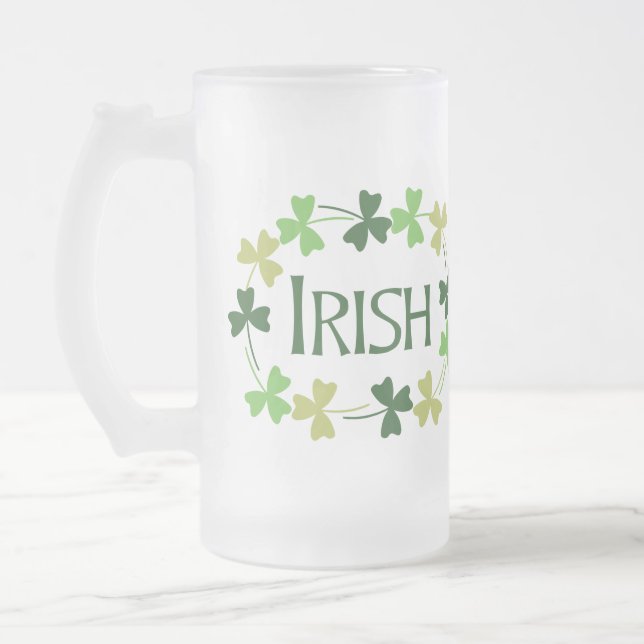 Irish Kleeblatt Oval Mattglas Bierglas (Links)