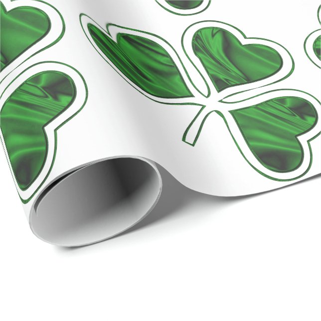 Irish Kleeblatt Pattern Geschenkpapier (Rolleneckpunkt)