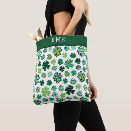Irish Kleeblatt Pattern Triple Monogram Tasche