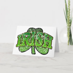 Irish Kleeblatt Retro Grußkarte Karte