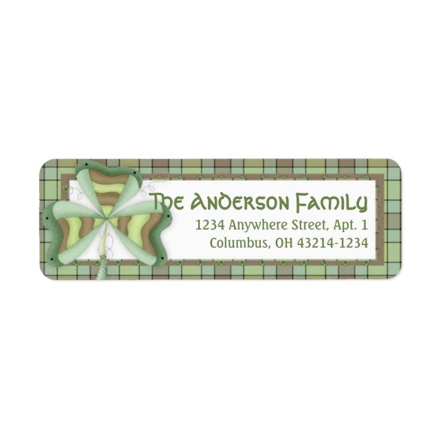 Irish Kleeblatt St. Patrick's Address Label 2 (Vorne)