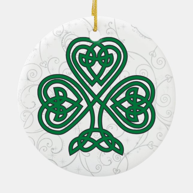 IRISH KLEEBLATT SYMBOL CHRISTMAS ORNANATION KERAMIK ORNAMENT (Hinten)