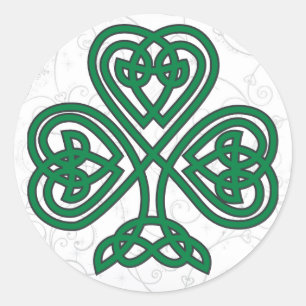 IRISH KLEEBLATT SYMBOL RUNDER AUFKLEBER