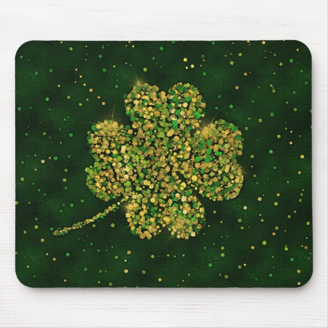 Irish Kleeblatt Vier-Blatt Lucky Clover Mousepad (Vorne)