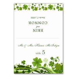 Irish Kleeblatt Wedding Platzkarte Tischnummer