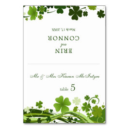 Irish Kleeblatt Wedding Platzkarte Tischnummer